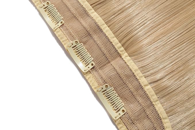 S-noilite Elegant 30"(76cm) Longest Straight Dark Blonde Mix Bleach Blonde 3/4 Full Head One Piece 5 Clips Clip in Hair Extensions