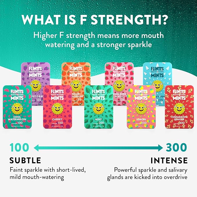 Flintts Mints Mint Stash – Sugar Free Mouthwatering Mints for Dry Mouth Relief & Freshness – Vegan Oral Health Support with Sparkle Effect – Pocket Travel Saliva Substitute, Lozenges Alternative, 2 Refill Packs
