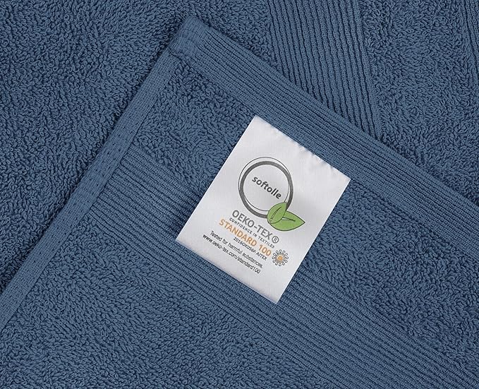 Premium Hand Towels Pack of 6 (16" x 30”) 100% Combed Ring Spun Cotton | Highly Absorbent Hand Towels Set | Ultra Soft for Home, Gym & Spa (Slate Blue)