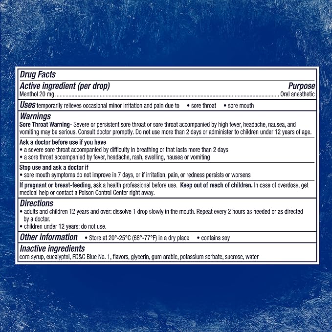Vicks VapoCool Severe Sore Throat Drops, Max Strength Menthol, Soothes Sore Throat Pain, Winterfrost Flavor, 225ct (5-pack of 45ct)