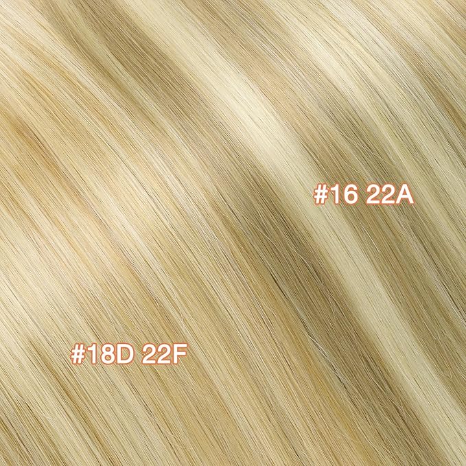 GOO GOO Invisi Edge Clip in Hair Extensions 7Pcs Injected Seamless PU Clip in Hair Extensions 20inch 130g, Virgin Real Human Hair, #3/8/613 Balayage Walnut Brown to Ash Brown and Bleach Blonde