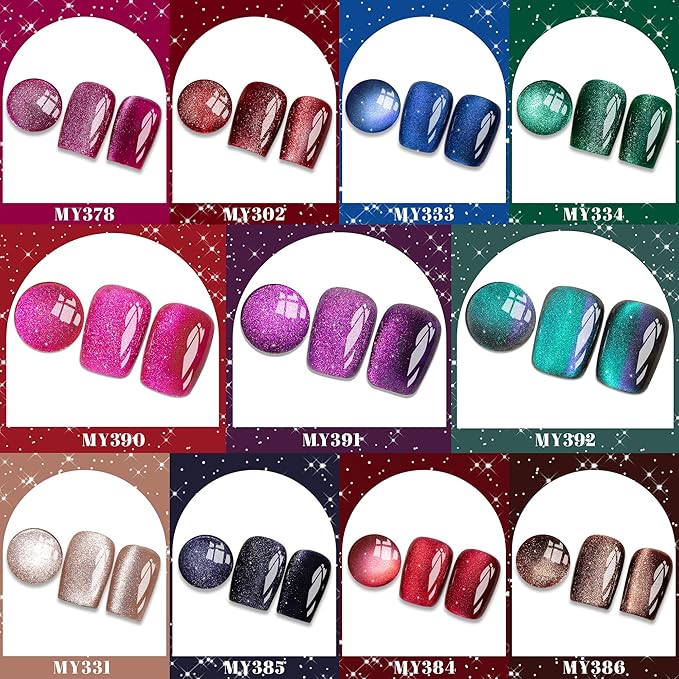 YTD Likomey Cat Eye Gel Nail Polish,15ml Blue Holographic Translucent Neutral Jelly Sheer Shiny Magnetic Glitter Fall Winter UV Color Varnish with Magnet Stick,MY333