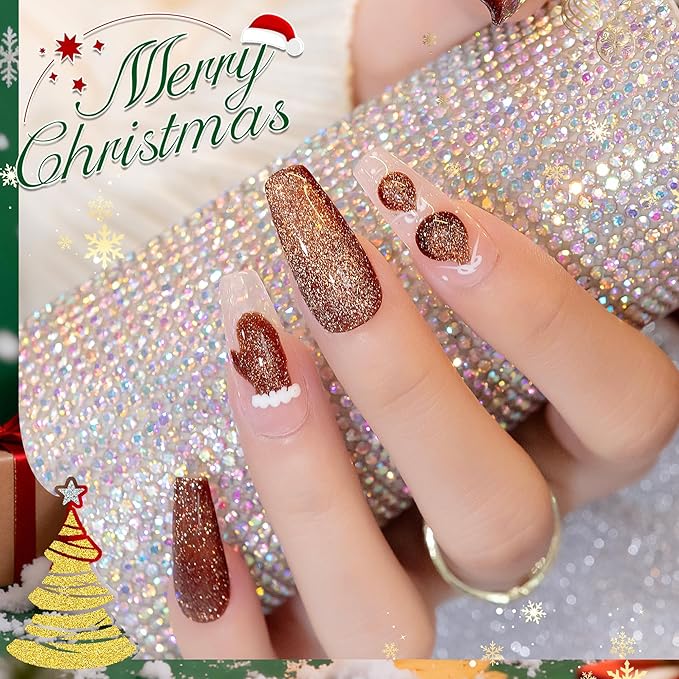 YTD Likomey Platinum Cat Eye Gel Nail Polish,15ml Brown Magnetic Reflective Flash Sparkle Glitter Shiny Salon Home Fall Winter Fall Winter UV Color Varnish with Magnet Stick,HEMA Free TPO Free,MY511
