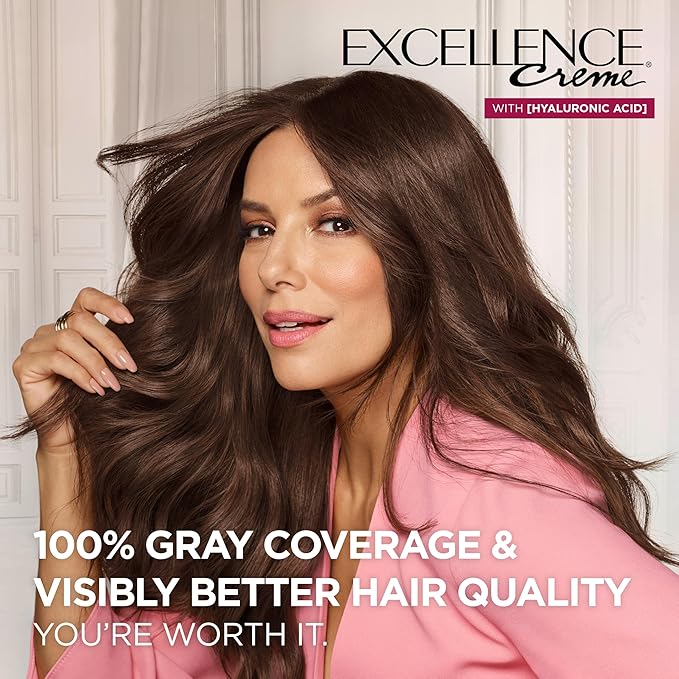 L'Oreal Paris Excellence Crème Permanent Hair Dye, Triple Care Hair Color with Pro-Keratine Complex for 100% Gray Hair Coverage, 6R Light Auburn, 1 Kit