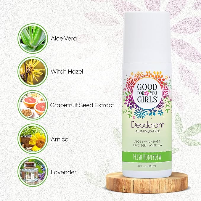 Good For You Girls Aluminum-Free, Natural Deodorant for Kids, Pre teens, Teens, Safe & Effective Odor Control, Clear Roll-On, Natural Fragrance, Vegan, Made in USA | Fresh Honeydew, 3 oz (Pack of 2)