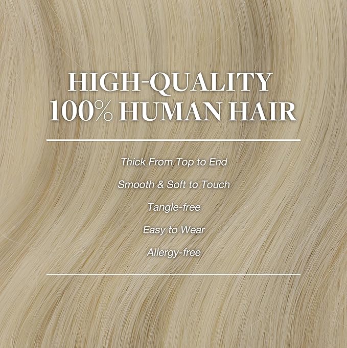 GOO GOO Clip in Hair Extensions Real Human Hair, Remy Human Hair Extensions Clip ins for Women, Natural Human Hair, 22inch 120g 7Pcs, 17A/60A Ash Blonde Highlighted Platinum Blonde