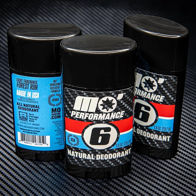 Mo' Handsome Natural Deodorant for Men – Aluminum-Free Odor Protection Made in the USA – Smooth Gliding, Sweat-Resistant, No Artificial Scents for Active Men, Athletes