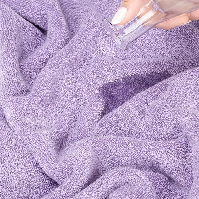 American Soft Linen Salem Washcloth Sets, 4 Piece Luxury 600 GSM 100% Cotton Washcloths for Bathroom, 13x13 inches Washrags Premium Quality Hand Face Towels, Lilac