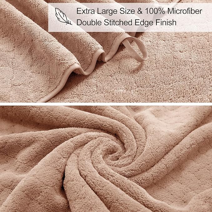 8-Piece Bath Towels Set,2 Oversized Large Bath Towel Sheet,2 Hand Towels and 4 Washcloths - 600 GSM Soft Microfiber Highly Absorbent Quick Dry Shower Towel Collection for Bathroom Hotel and Spa,Orange