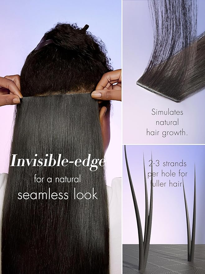LUVME Invisible Clip in Hair Extensions,22 Inch 2 Pack 220g 12pcs Silky Straight Invisible Clip ins Hair Extensions Human Hair Natural Black Hair for Women