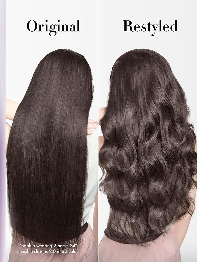 LUVME Invisible Clip in Hair Extensions Real Human Hair, 14 inch 110g 6Pcs, Natural Remy Human Hair Extensions Clip ins for Women, Natural Human Hair Silky Straight Highlight No.2