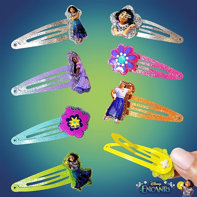 Disney Encanto Kids Hair Clips for Girls Snap Clips 8 pack multi color Ages 3+