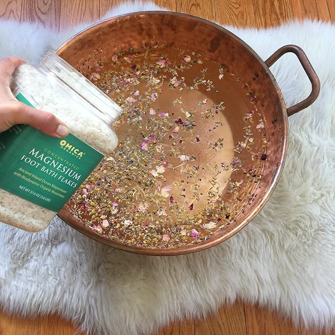 Magnesium Foot Bath Flakes with Biodynamic Organic Rosemary (3.6 lbs)