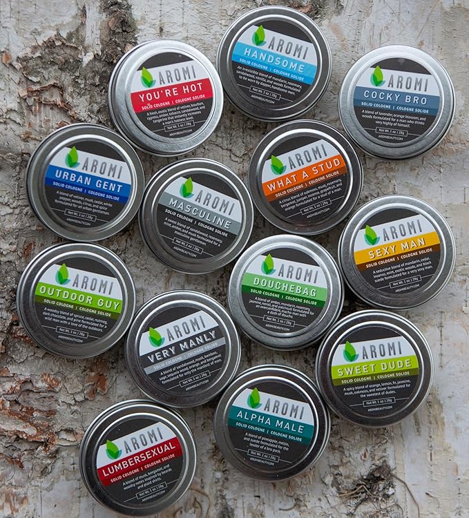Aromi Solid Cologne | Fresh, Woodsy Fragrance, Vegan, Cruelty-free, Wax, Vetiver, Sandalwood, and Amber Scent, Men's Gift, Travel (You're Hot)