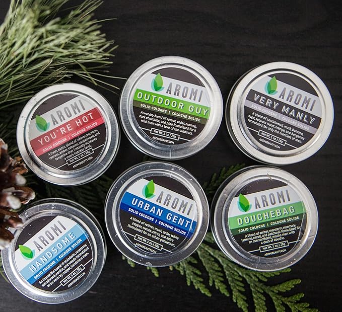 Aromi Solid Cologne | Fresh, Woodsy Fragrance, Vegan, Cruelty-free, Wax, Vetiver, Sandalwood, and Amber Scent, Men's Gift, Travel (You're Hot)