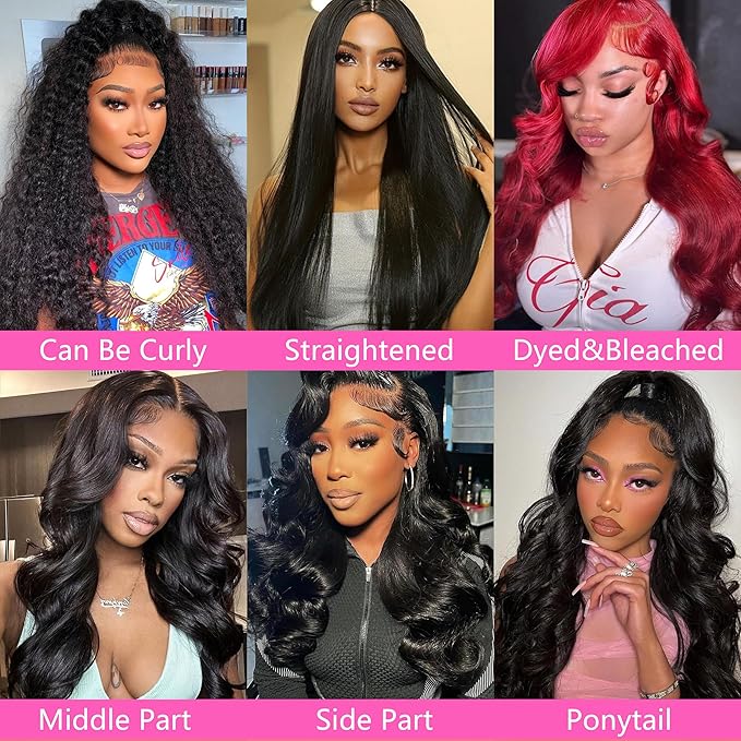 Wear and Go 7x5 Glueless Wigs Human Hair Pre Plucked Pre Cut Body Wave Lace Front Wigs 200% Density Put on and GO 7x5 HD Lace with Baby Hair for Women(7x5 Glueless Wig Natural Color 24 Inch)