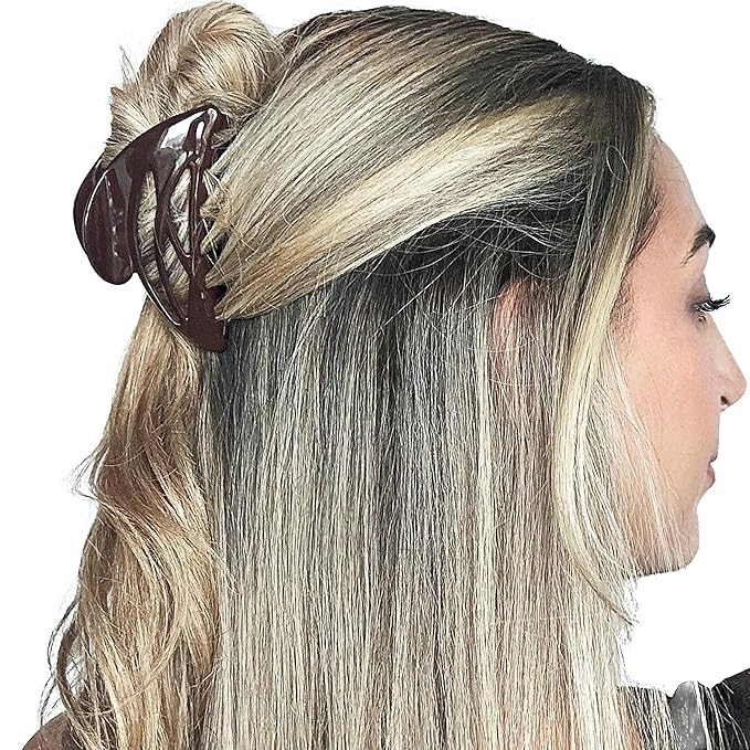 Camila Paris CP3436 French Hair Clip for Women, Large Dolphin Brown, Girls Hair Claw Clips Jaw Fashion Durable and Styling Hair Accessories for Women, Strong Hold No Slip Grip Made in France