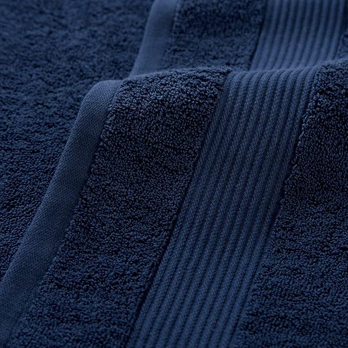 Arkwright Bath Towels Set of 6 - (Case of 36) Super Soft 100% Cotton, 600 GSM Quick Dry & Absorbent, Luxury Bathroom Essentials with 12 Shower Towels, 12 Hand Towels and 12 Washcloths, Lapis Navy