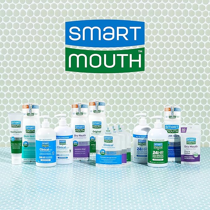 SmartMouth Dry Mouth Dual-Action Mints - Sugar-Free Breath Mints - 50 Count, 3 Pack, Mellow Mint