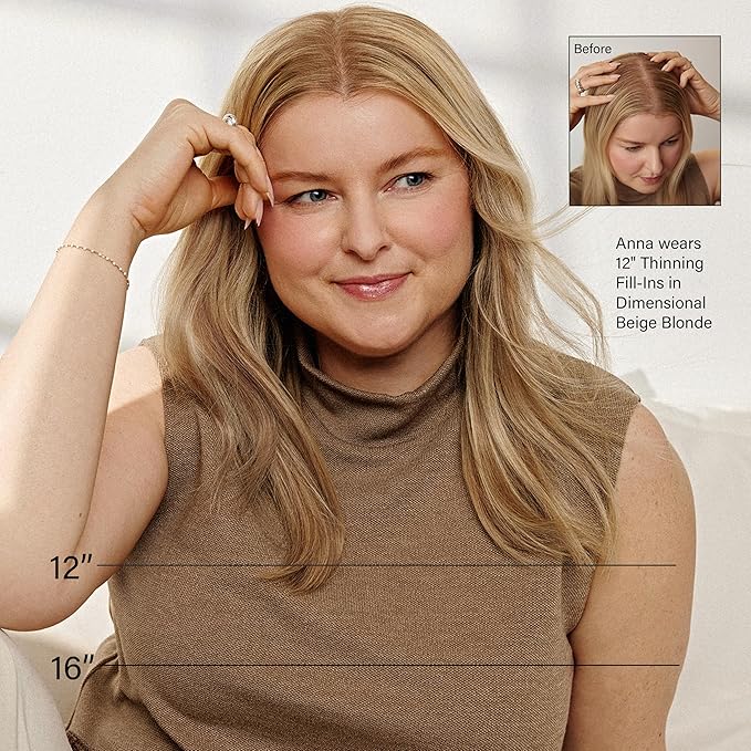 Luxy 100% Remy Human Hair Extensions for Thin Hair Thinning Hair Fill-Ins – 6 Seamless Wefts Multi-Dimensional Color Blend - Natural-Looking Volume & Coverage 80 grams 16" Ash Brown Balayage