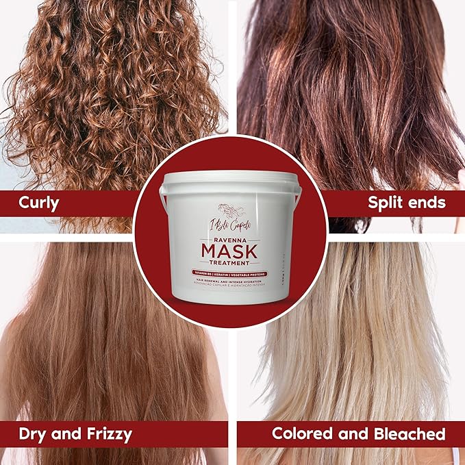 I Belli Capelli Ravenna B-tox Repair Kit - Hair B-tox Treatment Formaldehyde-Free + Hair Mask for Damaged Hair - Straightening, Intense Shine & Moisture for All Hair Types (2-Pack)