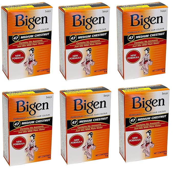 Bigen Powder Hair Color #47 Medium Chestnut .21 oz. (Case of 6)