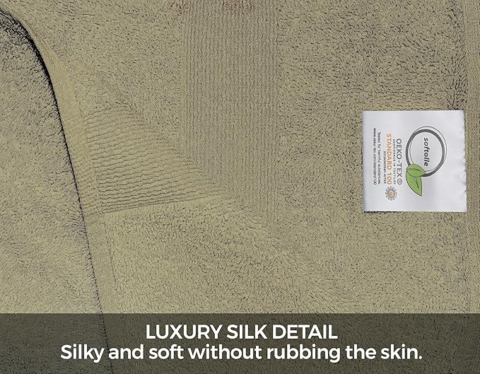 Softolle Luxury 8 Piece Towel Set, 2 Bath Towels 2 Hand Towels 4 Washcloths, Towels for Bathroom, Home, Spa & Gym - Highly Absorbent (Sage Green)